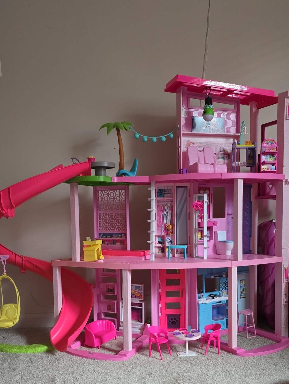 Barbie Dreamhouse with 3-Story Slide All Items Seen In Photo Included